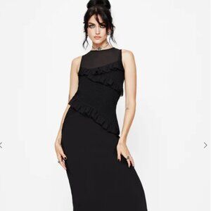 NEW Disturbia's Reflections Black Frill Detail Sleeveless Maxi Dress, Size 4